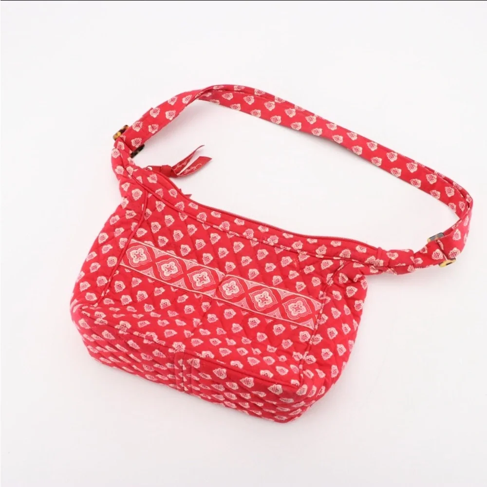 Vera Bradley Quilted Nantucket Small Bag Purse in Red & White